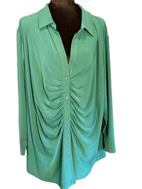 NWT Cato Hunter Green Long Sleeve Scoop Neck Top
